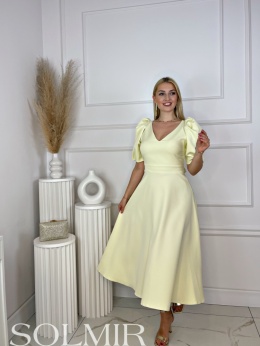 Sukienka CAMILLA MIDI masełkowy żółty