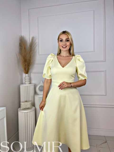 Sukienka CAMILLA MIDI masełkowy żółty