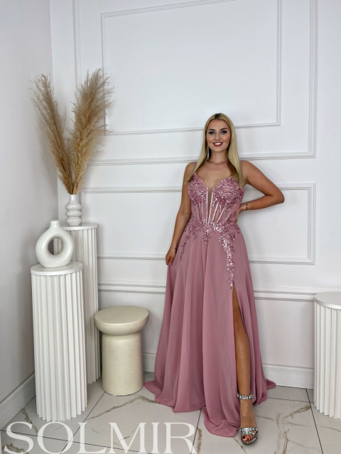 Sukienka ZAFIRA brudny róż