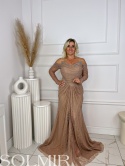 Sukienka premium TESSA nude pudrowy róż