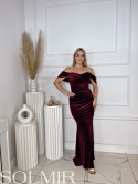 Sukienka MILLIE bordo welur / brokat