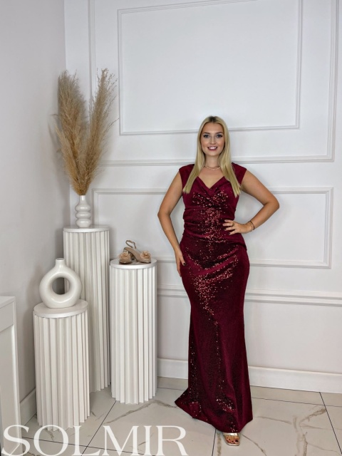Sukienka VELVETTA bordo