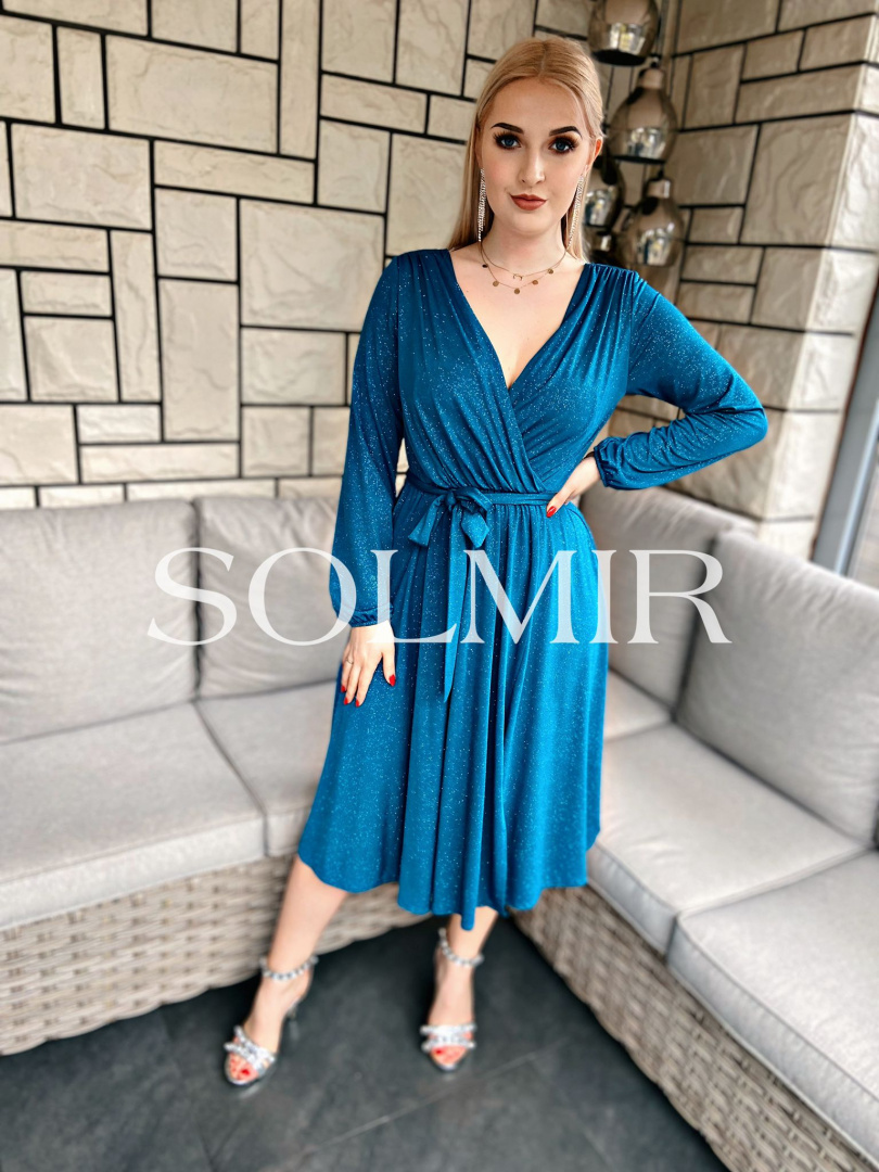 Sukienk SALMA MIDI morska Sukienk SALMA MIDI morska