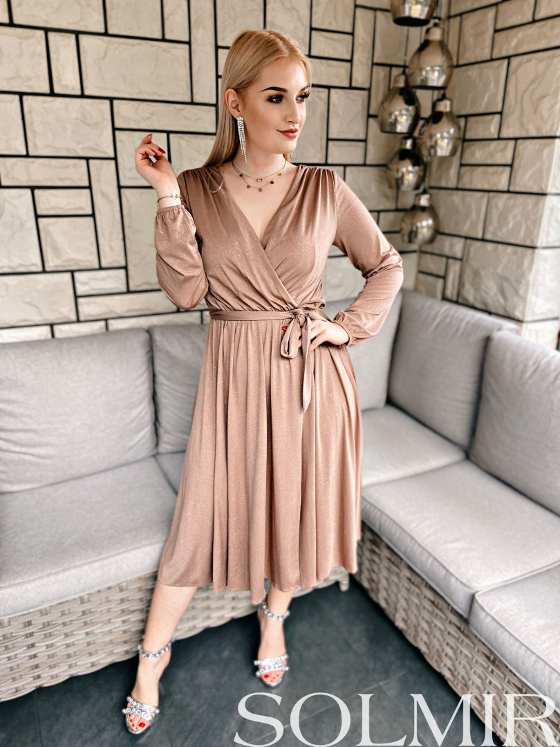 Sukienk SALMA MIDI beż Sukienk SALMA MIDI beż