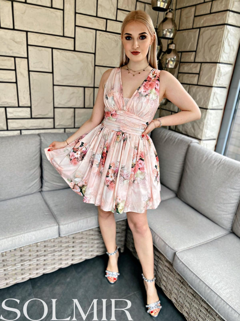 Sukienka FLOWER brzoskwinia