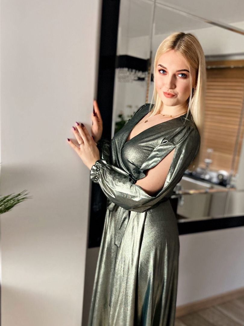 Sukienka LOUU metaliczna zieleń Sukienka LOUU metaliczna zieleń