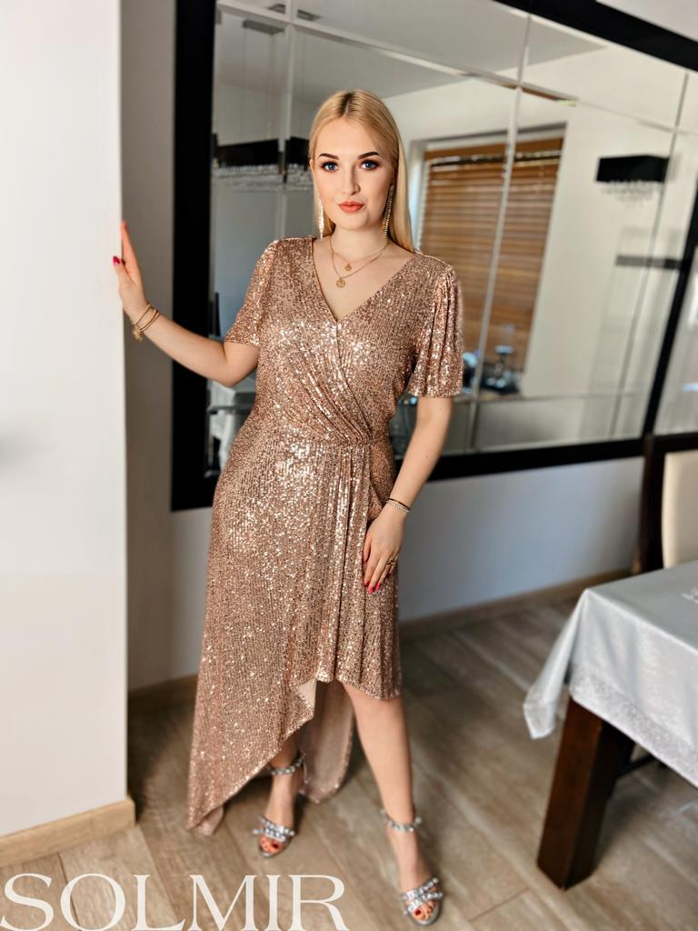 Sukienka SYLWIA różowe złoto Sukienka SYLWIA różowe złoto