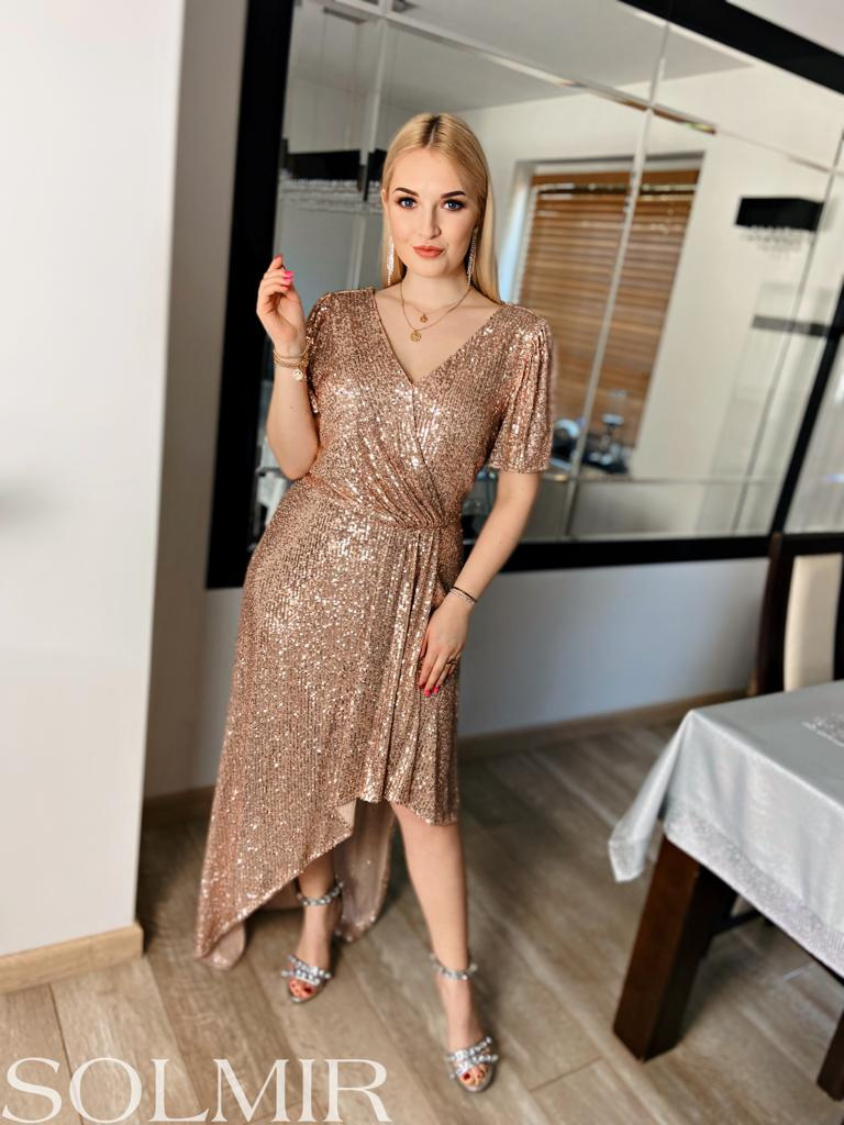 Sukienka SYLWIA różowe złoto Sukienka SYLWIA różowe złoto