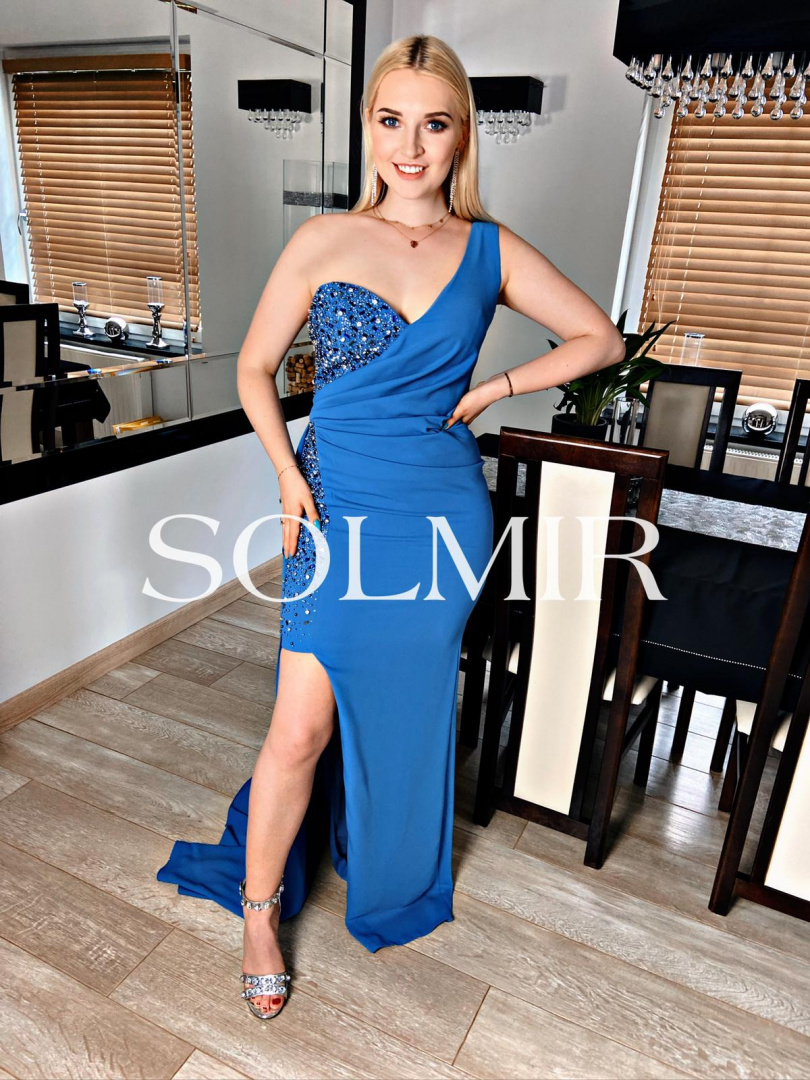 Sukienka premium MARSHA jeansowy niebieski Sukienka premium MARSHA jeansowy niebieski