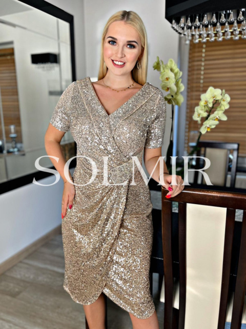 Sukienka FABIOLA złoto-srebro ombre Sukienka FABIOLA złoto-srebro ombre